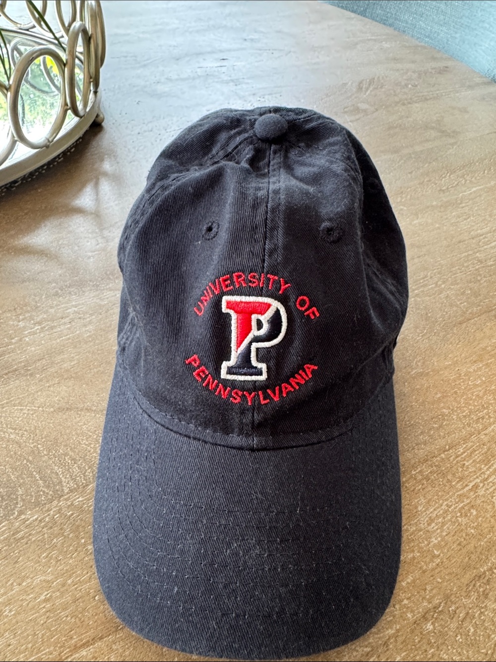 University of Pennsylvania Navy Baseball Cap with Red & White 'P' Logo